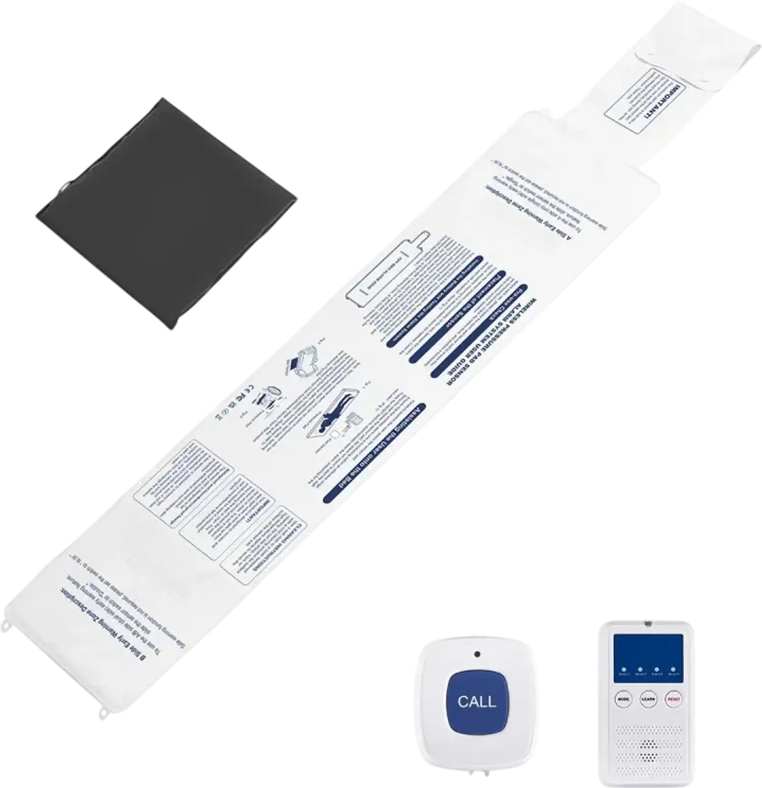 Vevor Bed Alarm System Early Alert Wireless Bed and Chair Sensor Pad with Call Button and Pager New