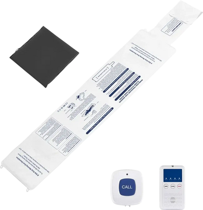 VEVOR Early Alert Bed Alarm System, Wireless Bed and Chair Sensor Pad with Call Button & Pager, Pre-Alert Safety Bed Alarms and Fall Prevention for Elderly, Dementia Patients, and Adults