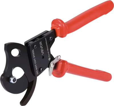 VEVOR Ratcheting Cable Cutter, Spring Steel Blades with PVC-Coated Handles, Quick-Release Button, Heavy Duty Ratchet Cable Wire Cutter for Cutting Copper & Aluminum Cables Up to 600 MCM / 300 mm²