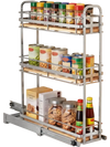 VEVOR Pull Out Spice Rack Organizer for Cabinet, 3 Tier Slide Out Spice Rack Organizer, Height Adjustable Heavy Duty Metal Seasoning Kitchen Basket for Cabinets, 5.75"W x 20.98"D x 21.34"H, Silver