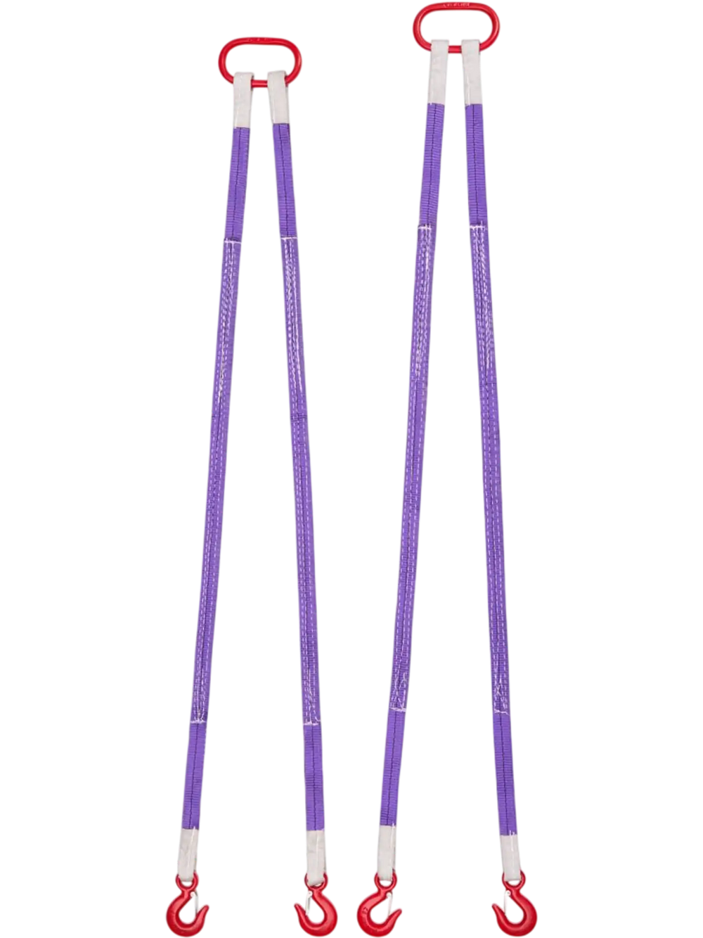 VEVOR Lifting Sling Straps, 2Pcs Two-Leg Polyester Bridle Sling with Hooks, 4400LB Capacity, 5Ft Heavy Duty Rigging Strap, Thickened & Wear-Resistant Webbing Slings for Engines Cranes Hoists Truck