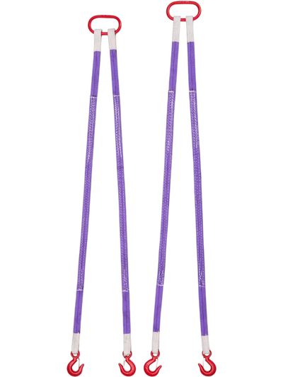 Vevor Lifting Sling Straps 5' 4400 lb Two-Leg Polyester Bridle Sling with Hooks New