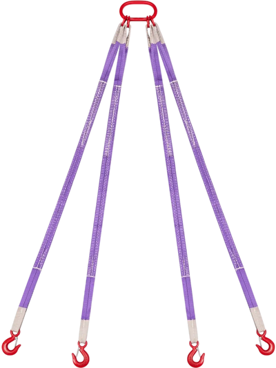 Vevor Chain Sling Four Leg Polyester Bridle Lifting Sling with Hooks 6600 lbs 5' New