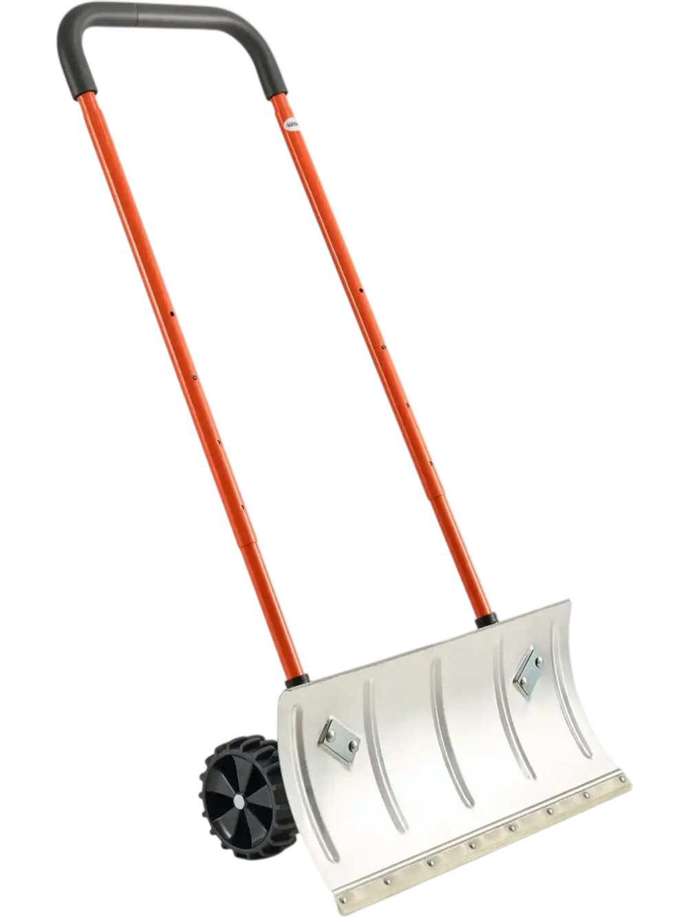 VEVOR Snow Pusher Shovel with Wheels, 24 in Wheeled Snowplow Shovel with Bi-Directional Angled Blade & 90 Degree Adjustable Handle, Metal Winter Shovels, Portable Snow Removal Tool for Driveway Garden
