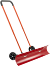 VEVOR Snow Pusher Shovel with Wheels, 37.8 in Wheeled Snowplow Shovel with Bi-Directional Angled Blade & 90° Adjustable Handle, Durable Plastic Winter Shovels, Portable Snow Removal Tool for Driveway