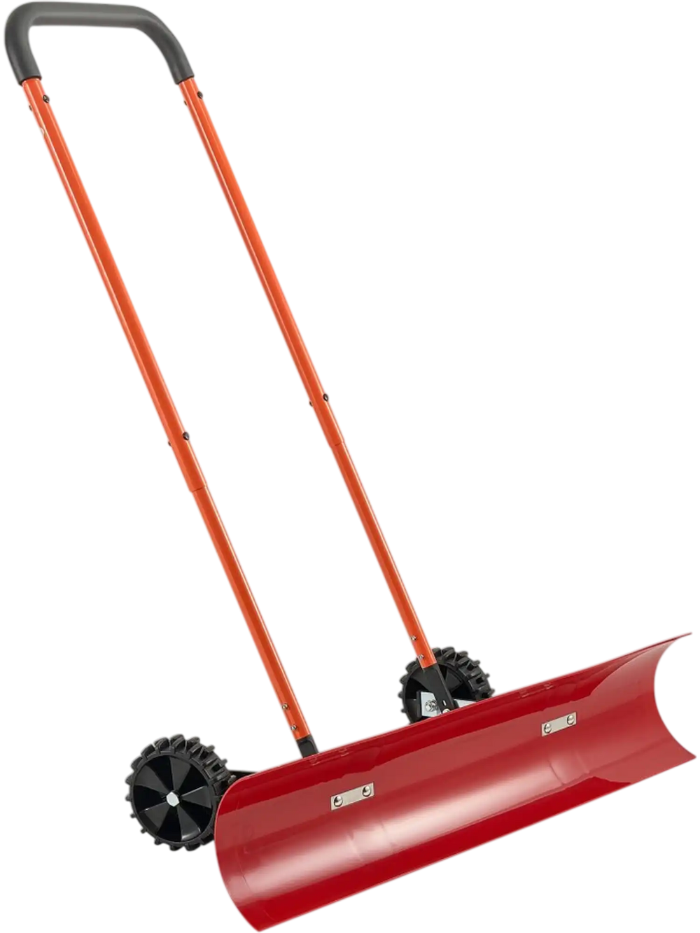 VEVOR Snow Pusher Shovel with Wheels, 37.8 in Wheeled Snowplow Shovel with Bi-Directional Angled Blade & 90° Adjustable Handle, Durable Plastic Winter Shovels, Portable Snow Removal Tool for Driveway