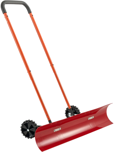 VEVOR Snow Pusher Shovel with Wheels, 37.8 in Wheeled Snowplow Shovel with Bi-Directional Angled Blade & 90° Adjustable Handle, Durable Plastic Winter Shovels, Portable Snow Removal Tool for Driveway