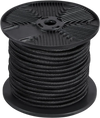 VEVOR 1/4 inch Bungee Cord, 120 ft/36 m Spool Heavy Duty Bungee Straps, 100% Stretch Elastic Bungee Rope for Cargo, Tarps, Camping, Kayak Deck and Crafting, Black