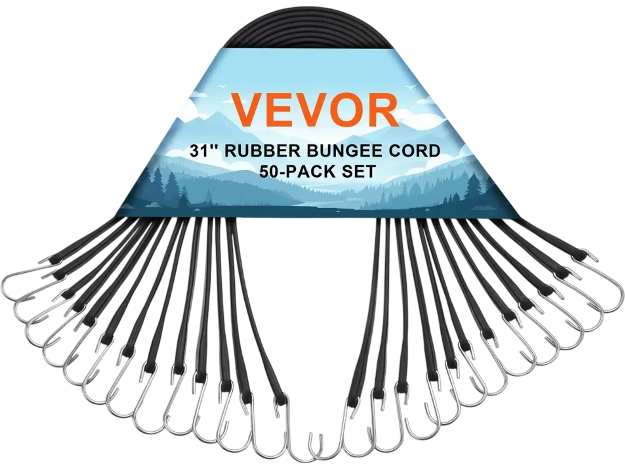 Vevor Flat Bungee Cord Set Heavy-Duty 31