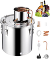 VEVOR Alcohol Still, 13.2 Gal / 50 L Stainless Steel Water Alcohol Distiller with Copper Coil, Home Brewing Refining Fermentation Kit with Thermometer & Pump, for Wine Whisky Brandy, Silver