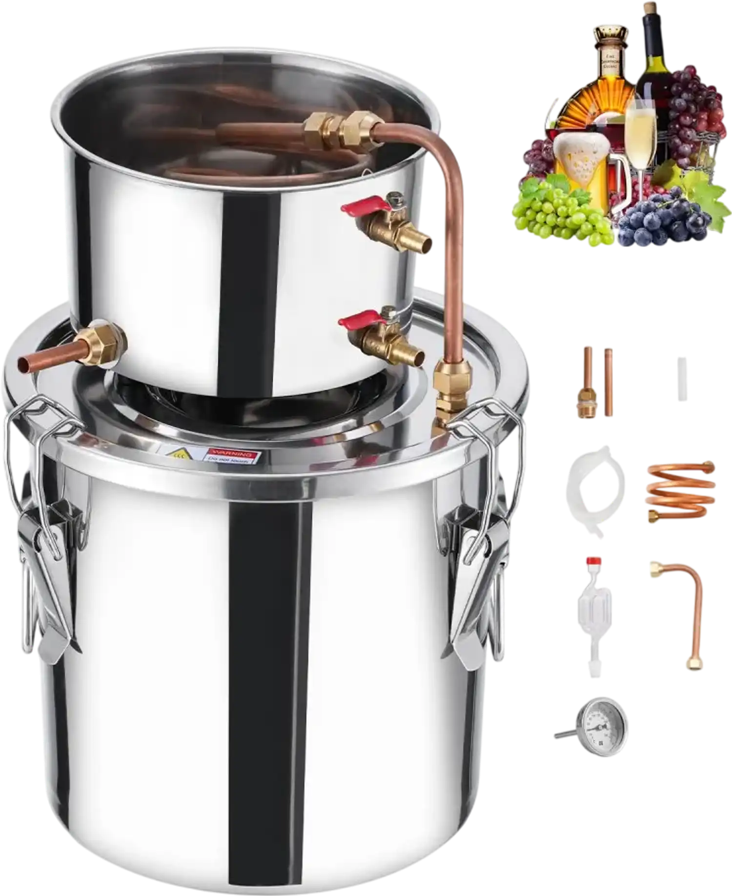 Vevor Alcohol Distiller 3 Gal Stainless Steel Home Brewing Kit New