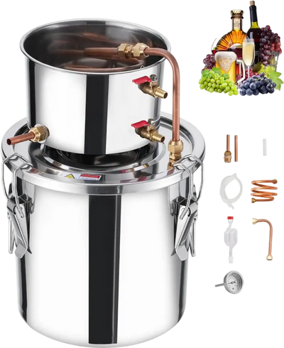 Vevor Alcohol Distiller 3 Gal Stainless Steel Home Brewing Kit New