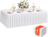 VEVOR Spandex Tablecloth with Skirt, 8 ft Rectangular Covers, 6 Pack, White, for Party Wedding Banquet Festival, Washable, Reusable, One-Piece, Tight, Fitted Table Cloth with Pleated Skirt