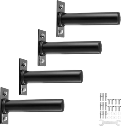 VEVOR Wall Mounted Weight Plate Holder, Weight Rack Storage for 2-Inch Weight Plates, 330 lbs Load Capacity Weight Storage Rack, Heavy Duty Iron Home Gym Organizer, 4 Pack, Mounting Hardware Included