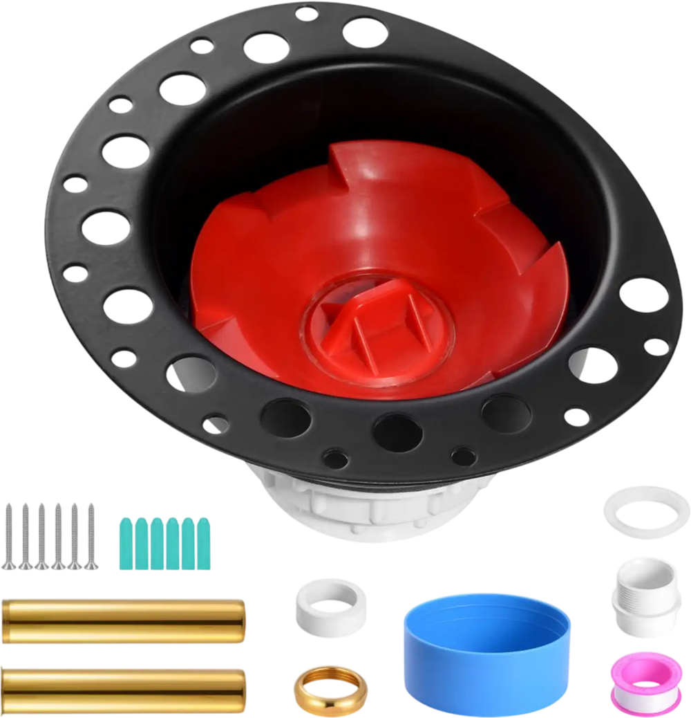 VEVOR PVC Freestanding Tub Drain Kit, 2 Brass Tail Pipes, Bathtub Drain Rough-in Kit, with PVC Adapter of Tailpiece, Compatible with Freestanding Bathtubs, Floor Mounted Bathtubs and Island Bathtubs