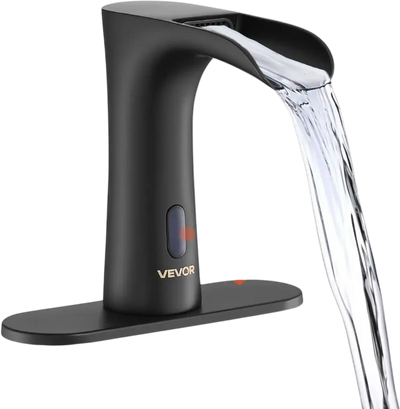 Vevor Bathroom Sink Faucet Touchless Waterfall Hot/Cold Matte Black 9/16