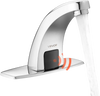 VEVOR Touchless Bathroom Sink Faucet, Automatic Motion Sensor Restroom Toilet Faucet with Hole Cover Plate, Battery Operated,Hot/Cold Water for 9/16 in Pipe Commercial Lavatory,Chrome Plated Silver