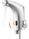 VEVOR Touchless Bathroom Sink Faucet, Automatic Motion Sensor Restroom Toilet Faucet, HandsFree Adjustable Cold Hot Single Handle Water Mixer Battery Operated for 9/16 in Pipe,Chrome Plated Silver
