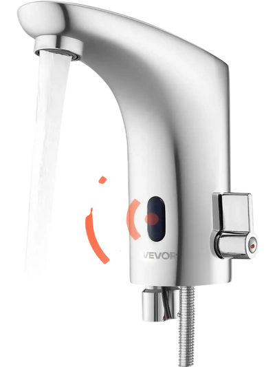 Vevor Bathroom Sink Faucet Touchless Automatic Motion Sensor Chrome Plated Silver New