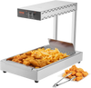 VEVOR French Fry Food Warmer, 750W Commercial Food Heating Lamp, Electric Stainless Steel Warming Light Dump Station, Countertop 104-122°F Fries Food Warmer for Chip Buffet Kitchen Restaurant, Silver