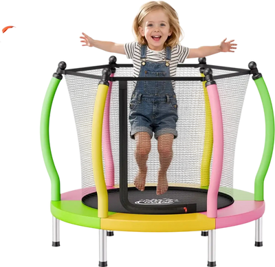 Vevor Trampoline Kids Mini Indoor Outdoor with Enclosure Net & Basketball Hoop New