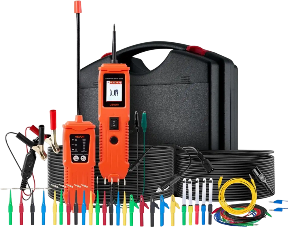 VEVOR Automotive Circuit Tester Kit, 8 - 35 DCV Power Circuit Probe Tester with TFT Color Display and Lighting, 2-in-1 Electrical Automotive Power Tester Probe with 19.7 ft / 6 m Extension Cable