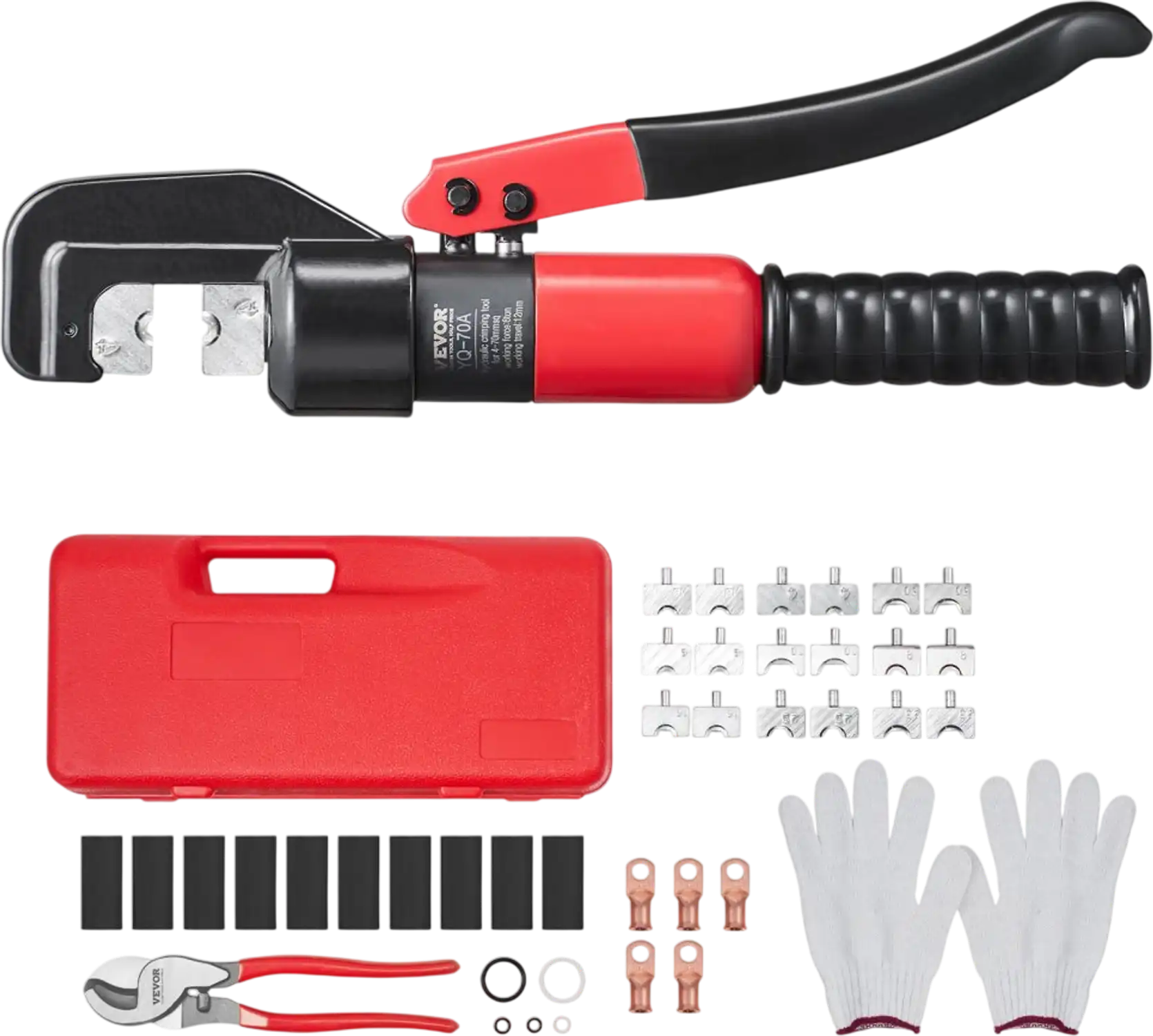 Vevor Crimping Tool Hydraulic Cable Crimper Kit AWG12-2/0 New
