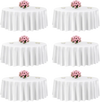 VEVOR White Round Tablecloths 6 Pack, 120 Inches in Diameter, Stain- & Wrinkle- Resistant, Machine Washable Table Clothes, Polyester Fabric Table Covers for Wedding, Party, Banquet, Formal Events