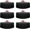 VEVOR Black Round Tablecloths 6 Pack, 120 Inches in Diameter, Stain- & Wrinkle- Resistant, Machine Washable Table Clothes, Polyester Fabric Table Covers for Wedding, Party, Banquet, Formal Events