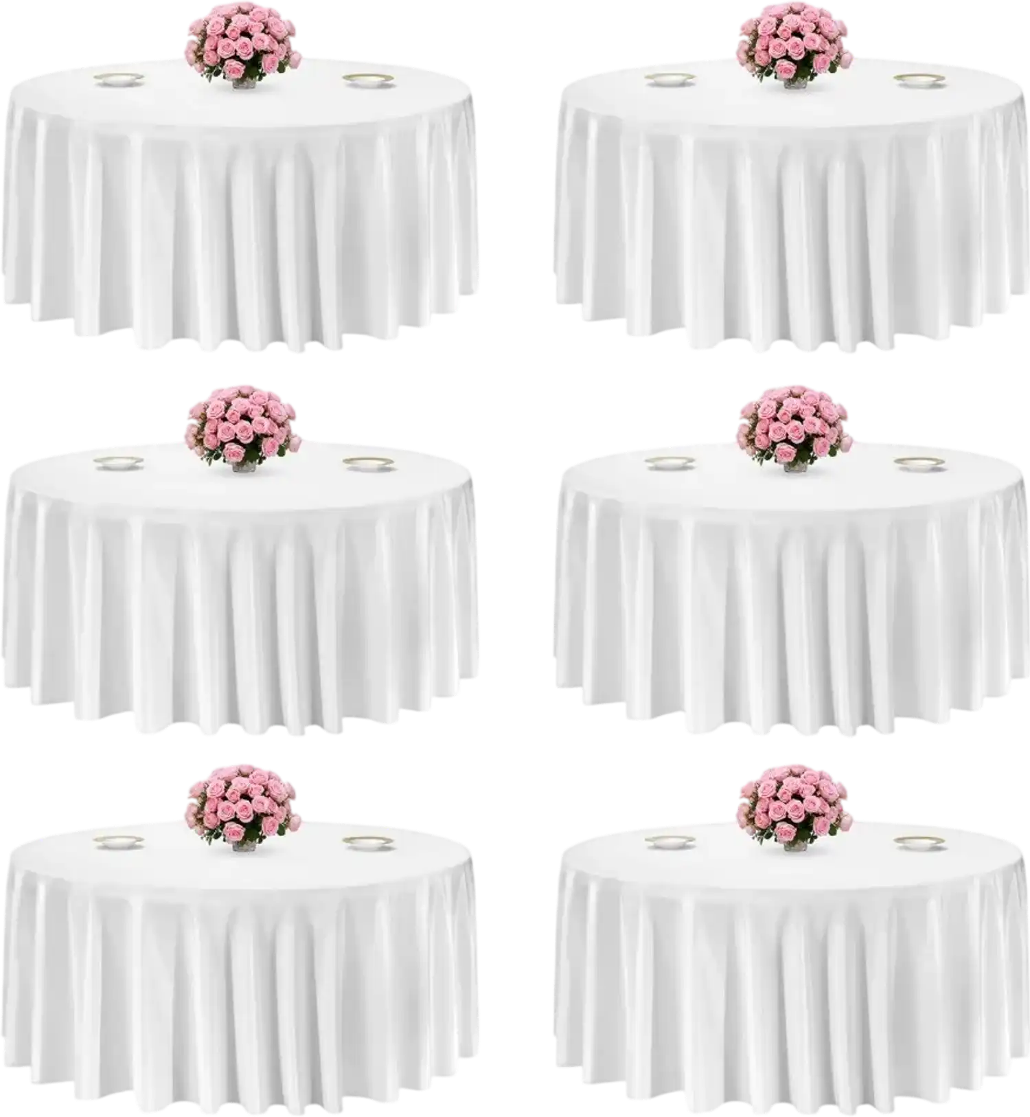 Vevor Round Tablecloths White 132