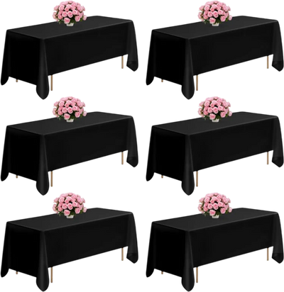 Vevor Tablecloths Black Rectangle 6 Pack 70