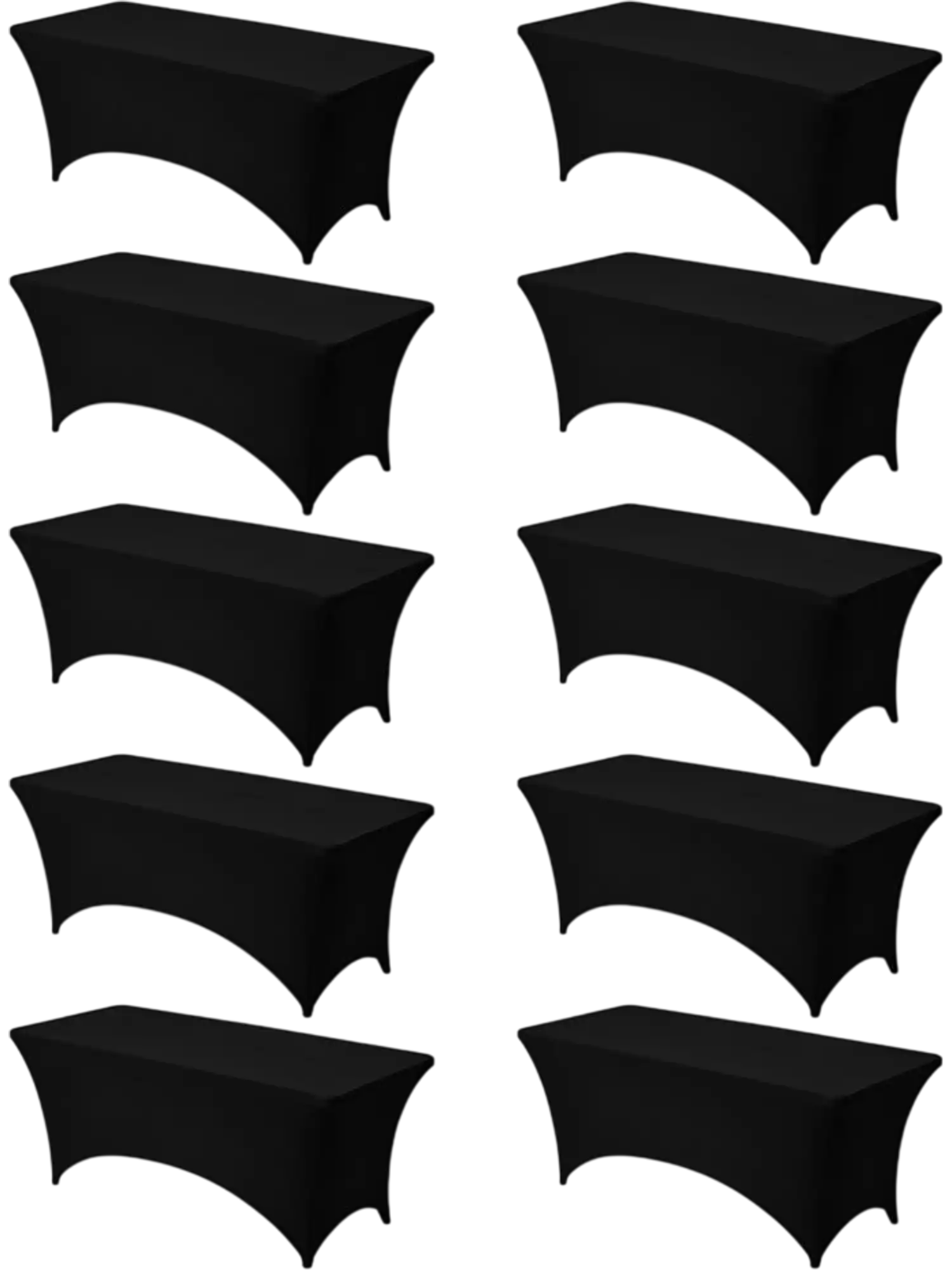 Vevor Tablecloth Black Stretch Covers for 6' Rectangular Tables 10-Pack New