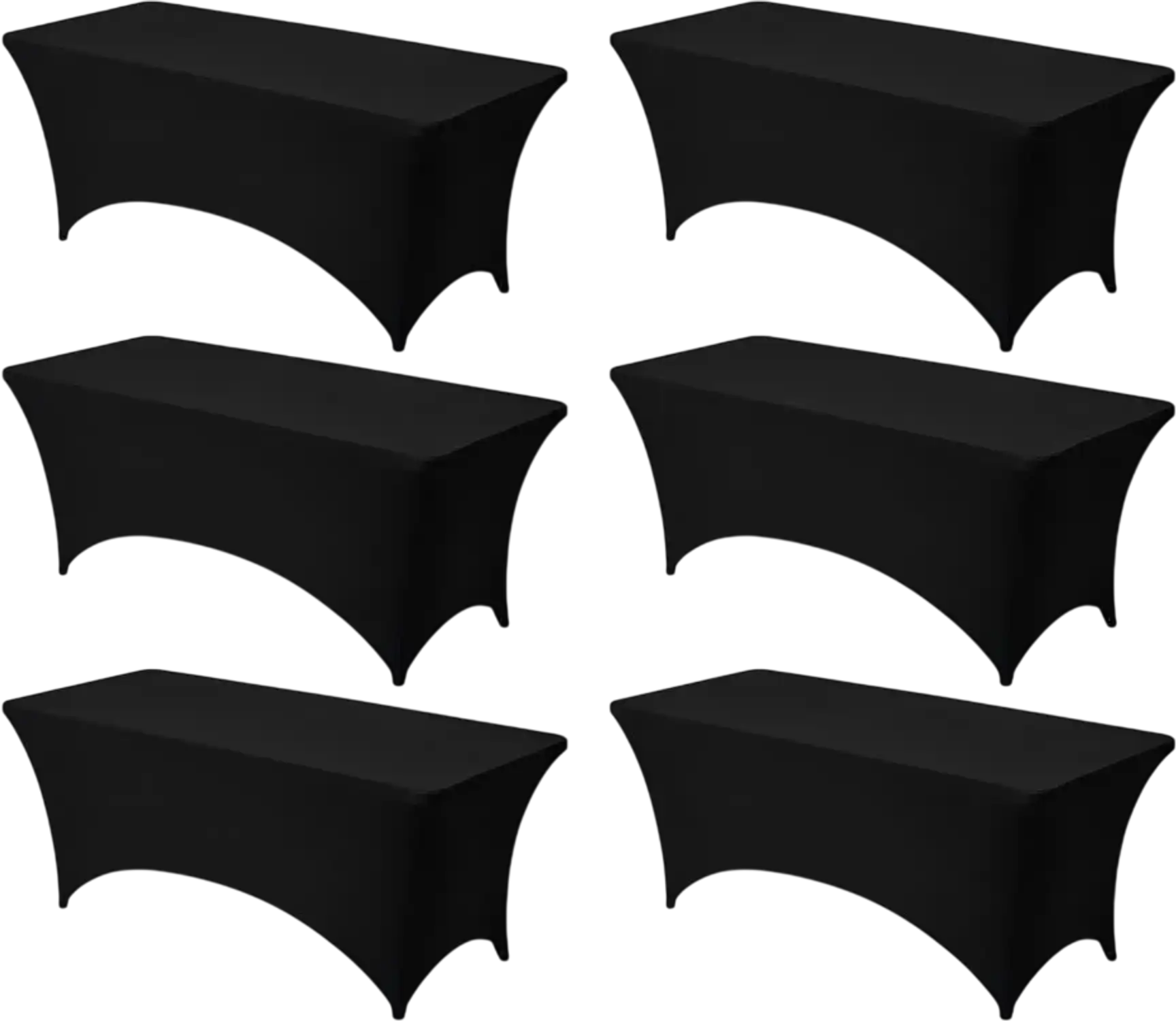 Vevor Tablecloth 6-Pack 6' Rectangular Black Fitted Spandex Event Covers New