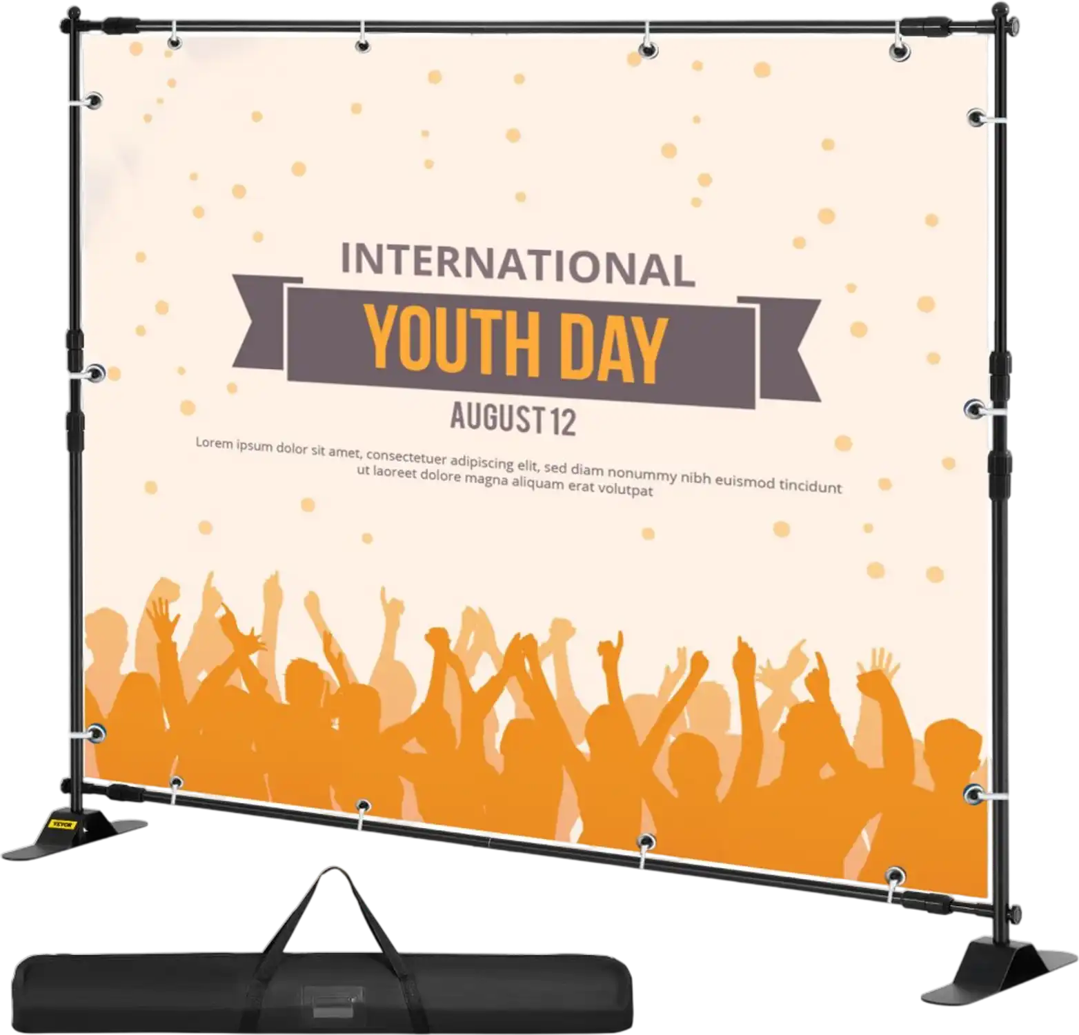 Vevor Banner Stand Adjustable Heavy Duty 8 x 8' Backdrop Display Stand New