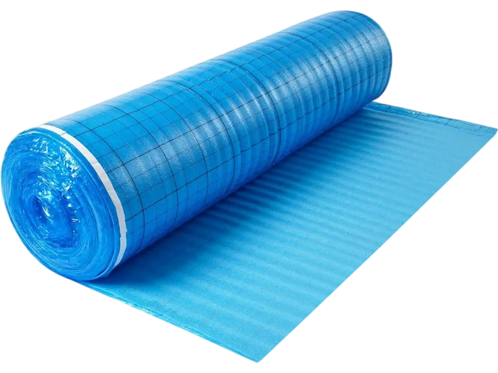 VEVOR Floor Underlayment 200 sq. ft/Roll, 3-in-1 3 mm Thick Flooring Padding with Tape & Vapor Barrier, Heavy Duty EPE Foam with Blue PE, Soundproofing and Noise Reduction,for Laminate Wood Floors