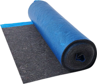 VEVOR Floor Underlayment 100 sq. ft/Roll, 3 mm Thick Laminate Flooring Padding with Attached Vapor Barrier, Heavy Duty Fiber + PE Film, Soundproofing & Noise Reduction, Ideal for Vinyl Wood