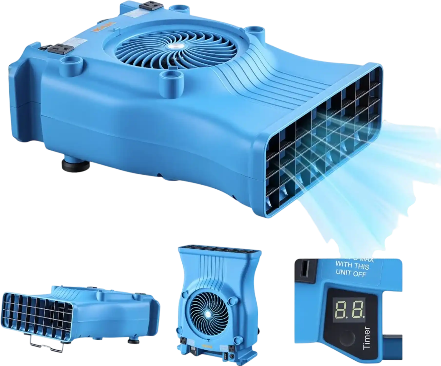 Vevor Blower Fan Low Profile Air Mover Carpet Dryer 900 CFM 2-Speed Blue New