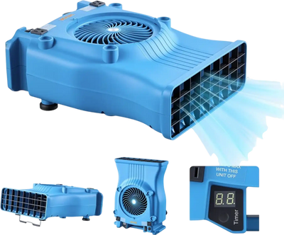 Vevor Blower Fan Low Profile Air Mover Carpet Dryer 900 CFM 2-Speed Blue New
