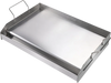 VEVOR Stove Top Griddle, 23.5"x16" Pre-Seasoned Stainless Steel Griddle, Rectangular Double Burner Griddle Pan, Non-Stick Family Pan Cookware with Handles and Oil Groove, for BBQ, Gas Grills, Silver