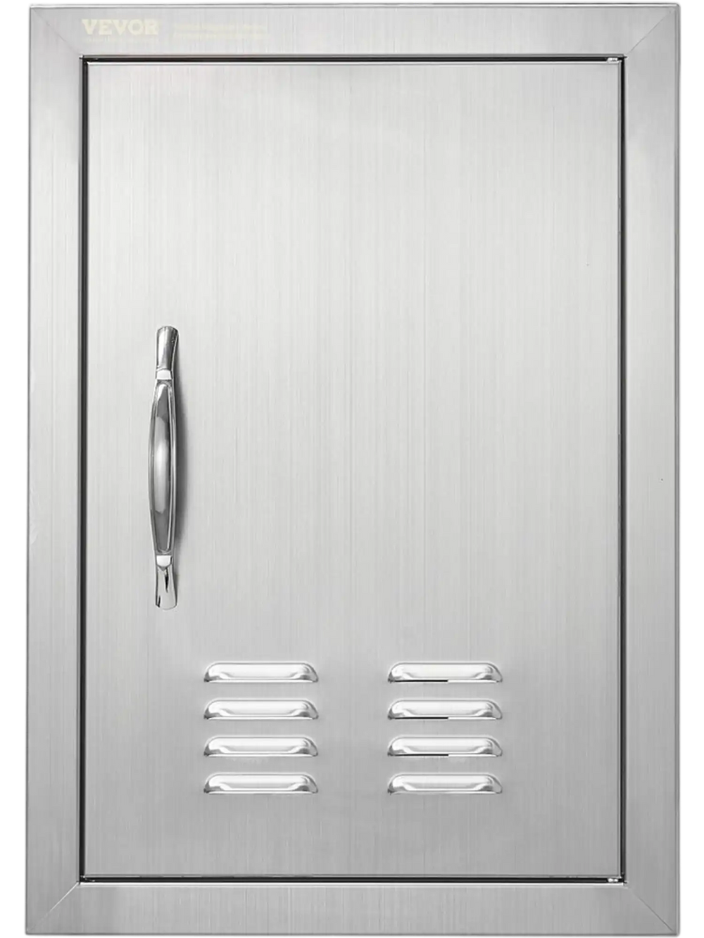 VEVOR BBQ Access Door, 14W x 20H Inch Single Outdoor Kitchen Door, Stainless Steel Flush Mount Door, Wall Vertical Door with Handle and vents, for BBQ Island, Grilling Station, Outside Cabinet