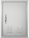 VEVOR BBQ Access Door, 17W x 24H Inch Single Outdoor Kitchen Door, Stainless Steel Flush Mount Door, Wall Vertical Door with Handle, Vents and Hook, for BBQ Island, Grilling Station, Outside Cabinet