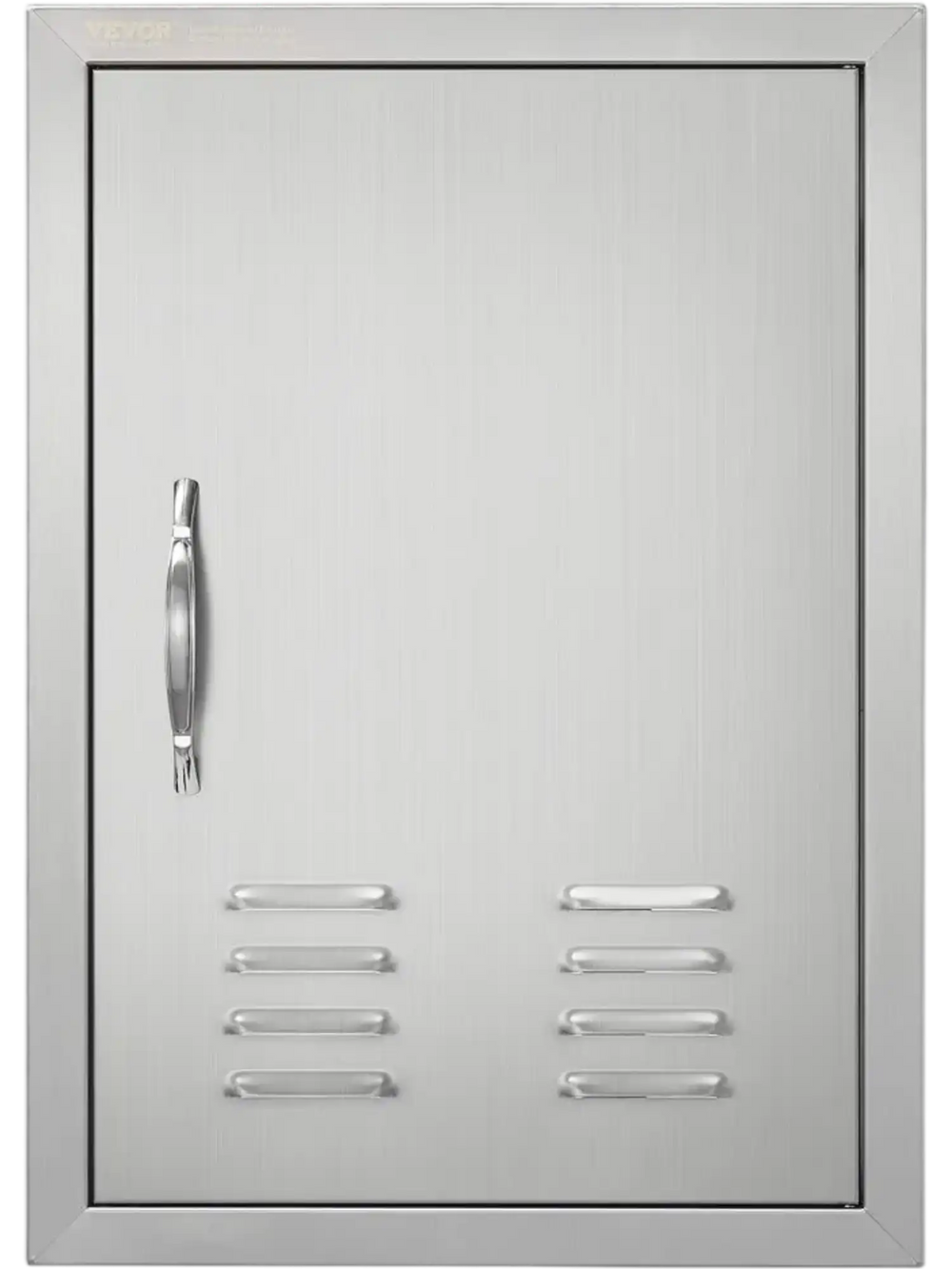 VEVOR BBQ Access Door, 17W x 24H Inch Single Outdoor Kitchen Door, Stainless Steel Flush Mount Door, Wall Vertical Door with Handle, Vents and Hook, for BBQ Island, Grilling Station, Outside Cabinet
