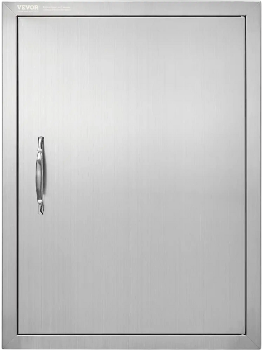 VEVOR BBQ Access Door, 20W x 27H Inch Single Outdoor Kitchen Door, Stainless Steel Flush Mount Door, Wall Vertical Door with Handle, for BBQ Island, Grilling Station, Outside Cabinet