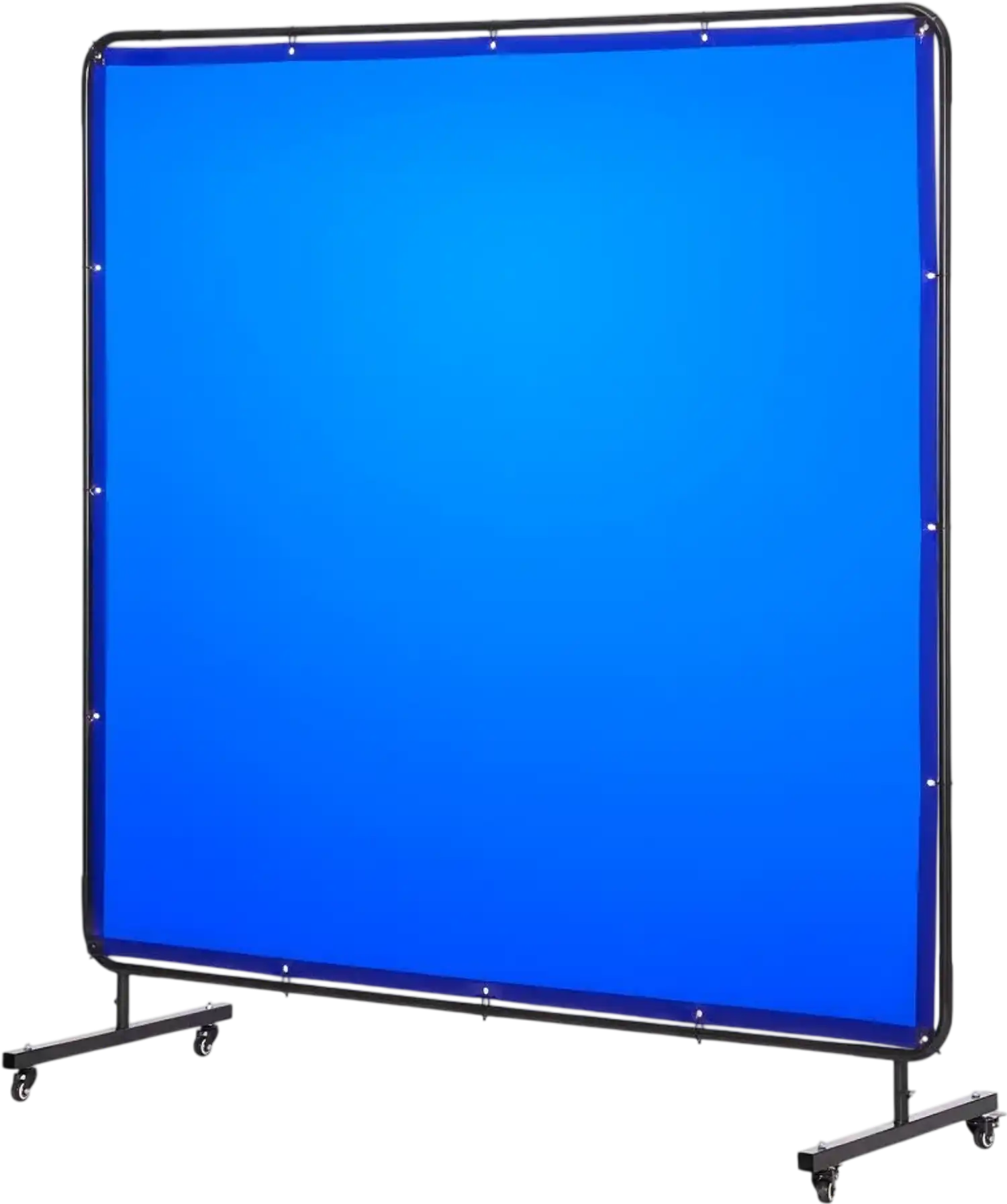 Vevor Welding Screen 6' x 6' Flame-Resistant Vinyl Safety Curtain with Frame and Wheels Blue New