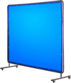 VEVOR Welding Screen with Frame, 6 x 8 FT Welding Curtain Screen, Flame-Resistant Vinyl Safety Protection Screens with Lockable Swivel Wheels & 6-Level UV Protection for Workshop/Industrial Use, Blue