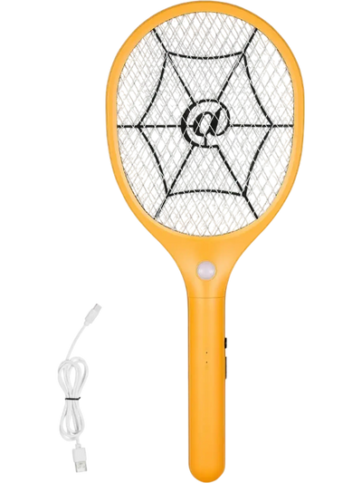 VEVOR Electric Fly Swatter, Zapper Racket with 3 Layers Mesh, Powerful Fly Killer Indoor & Outdoor with 500mAh Battery Rechargeable for Home, Bedroom, Kitchen and Patio, Yellow & Black