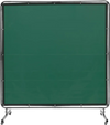 VEVOR Welding Screen with Frame, 6' x 6' Welding Curtain Screen, Flame-Resistant Vinyl Welding Protection Screen on 4 Swivel Wheels (2 Lockable), Moveable & Professional for Workshop/Industrial, Green
