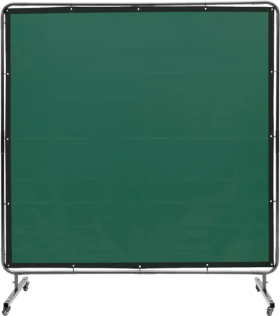 Vevor Welding Screen 6' x 6' Flame-Resistant Vinyl with Wheels Green New