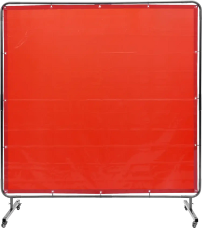 Vevor Welding Screen 6' x 6' Flame-Resistant Mobile Welding Curtain with Frame Red New