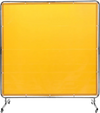 VEVOR Welding Screen with Frame, 6' x 6' Welding Curtain Screen, Flame-Resistant Vinyl Welding Protection Screen on 4 Swivel Wheel (2 Lockable), Moveable & Professional for Workshop/Industrial, Yellow